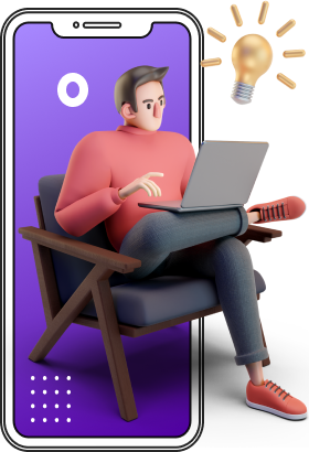 smartphone with man on chair