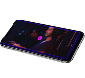 smartphone with video content on screen