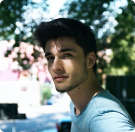 a man with black hair